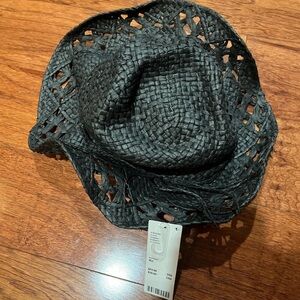 Urban Outfitters Black Straw Cowgirl Hat